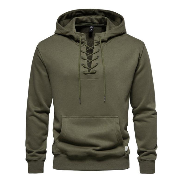 Men's Solid Cotton Loose Fit Hoodie 91105214X