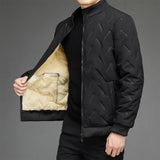 Men's Casual Shearling Lined Warm Stand Collar Jacket 98202153Y