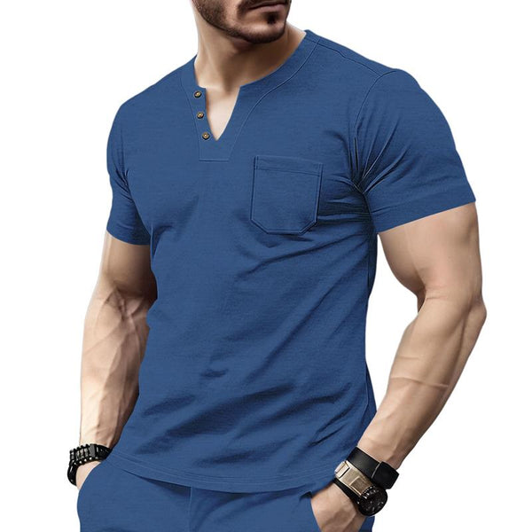 Men's Casual V-neck Short-sleeved T-shirt 07553705X