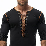 Men's Retro Tie Long Sleeve T-Shirt 05752862U