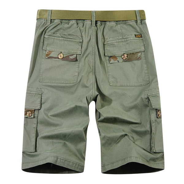 Men's Color Block Loose Multi-Pocket Cargo Shorts (Belt Not Included) 99960477Y