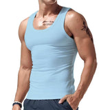 Men's Casual Cotton Blend U-Neck Slim Fit Tank Top 01092527M