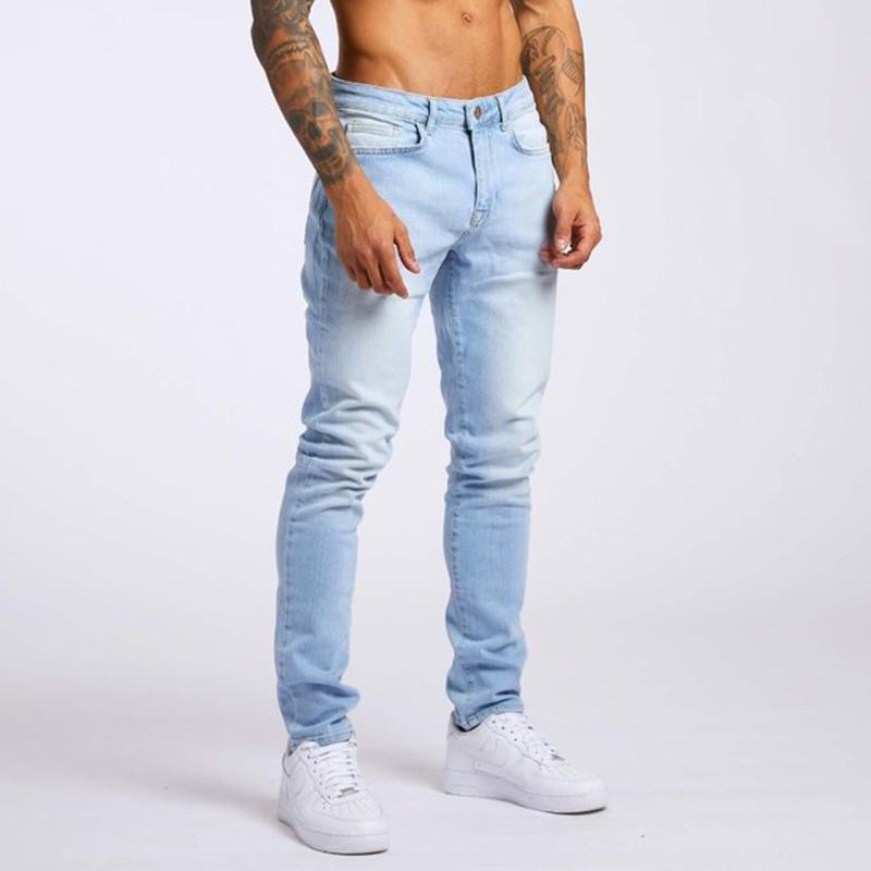 Men's Casual Washed Slim High Waist Jeans 50637960M