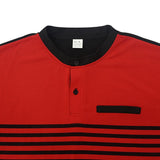 Men's Colorblock Striped Henley Collar Short Sleeve Casual T-shirt 69276338Z
