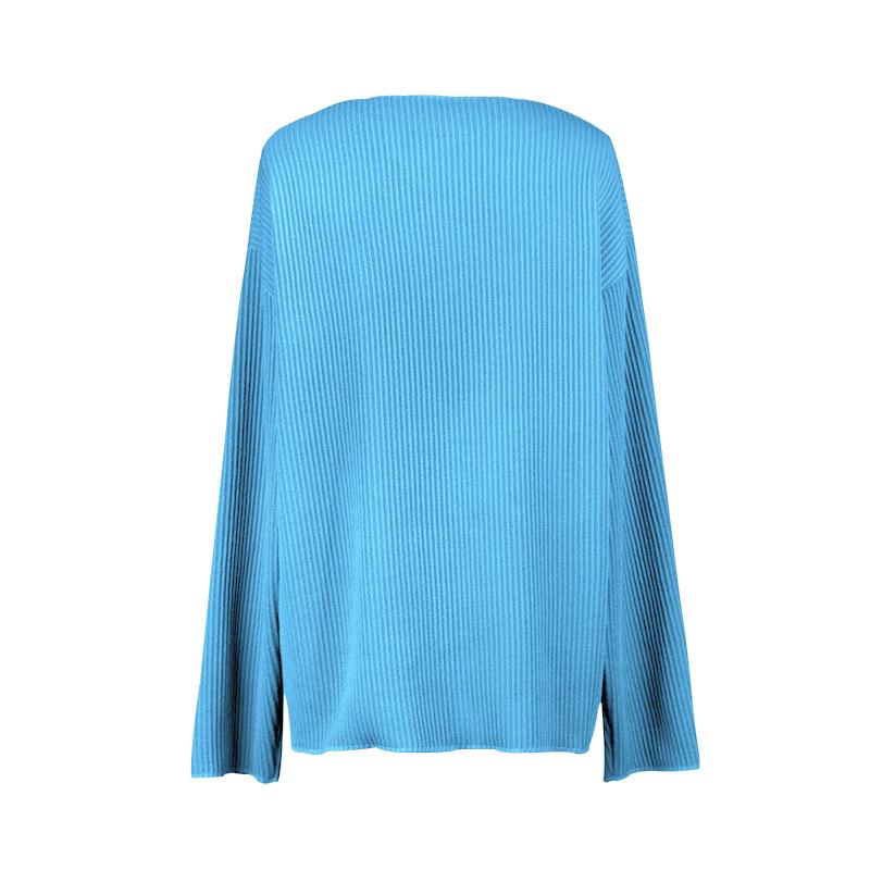 Men's Solid Color Loose Knit Round Neck Long Sleeve Sweater 00366853Z