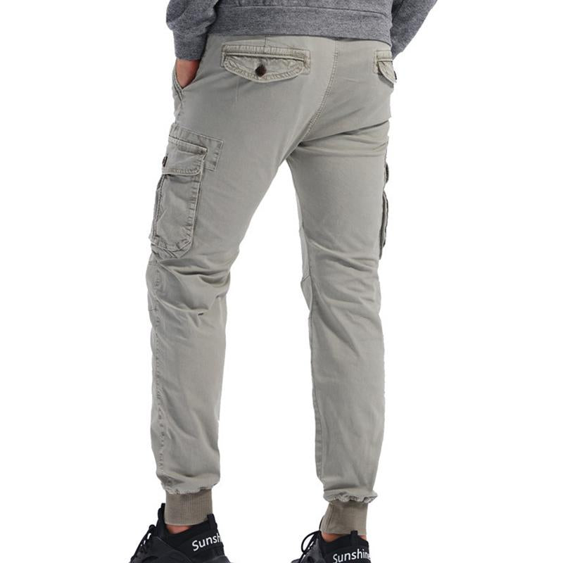 Men's Casual Outdoor Multi-Pocket Elastic Waist Cargo Pants 67665522M