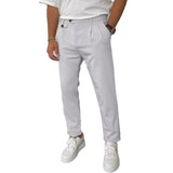 Men's Solid Color Casual Slim Straight Pants 53346486Y