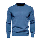 Men's Classic Casual Solid Color Round Neck Slim Sweater 81109540K