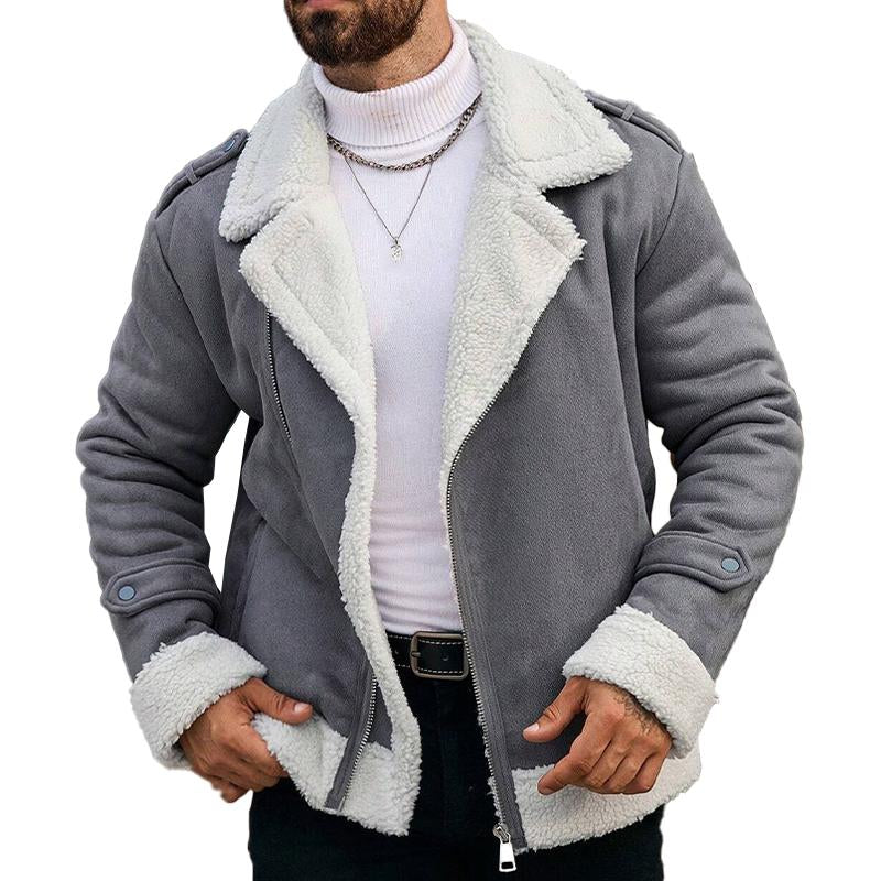 Men's Casual Colorblock Lapel Zipper Jacket 42379001X