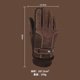 Men's Autumn And Winter Plus Velvet Cotton Thick Warm Touch Screen Pigskin Gloves 56642107K