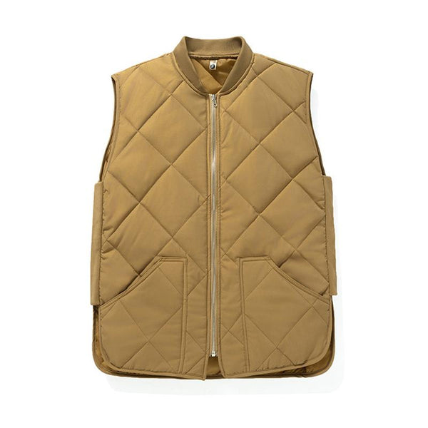 Men'S Vintage Solid Color Quilted Cotton Vest 58381424Y
