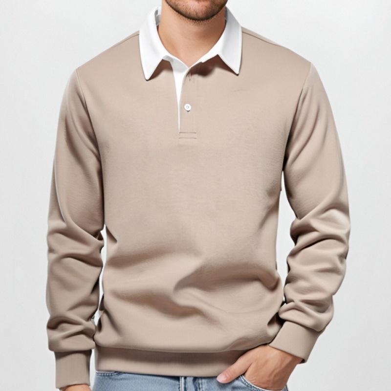 Men's Classic Casual Long Polo Neck Long Sleeve Sweatshirt 42878235K