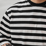 Men's Striped Round Neck Short Sleeve Casual T-Shirt 51489228X