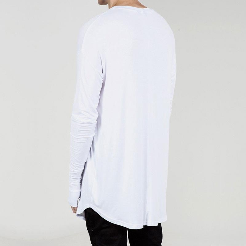 Men's Rounded Hem Long Sleeve Bottoming Shirt 74987904U