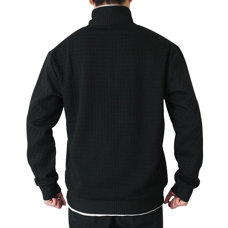 Men's Casual Colorblock Waffle Lapel Long Sleeve Sweatshirt 85202423Y