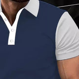 Men's Printed Short-sleeved Lapel Polo Shirt 54462887X