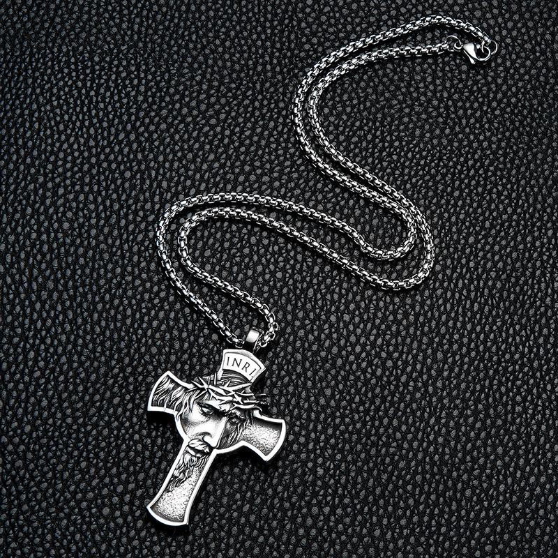 Halskette mit Kreuz im Vintage-Stil mit Glaubenssymbol 67614723TO