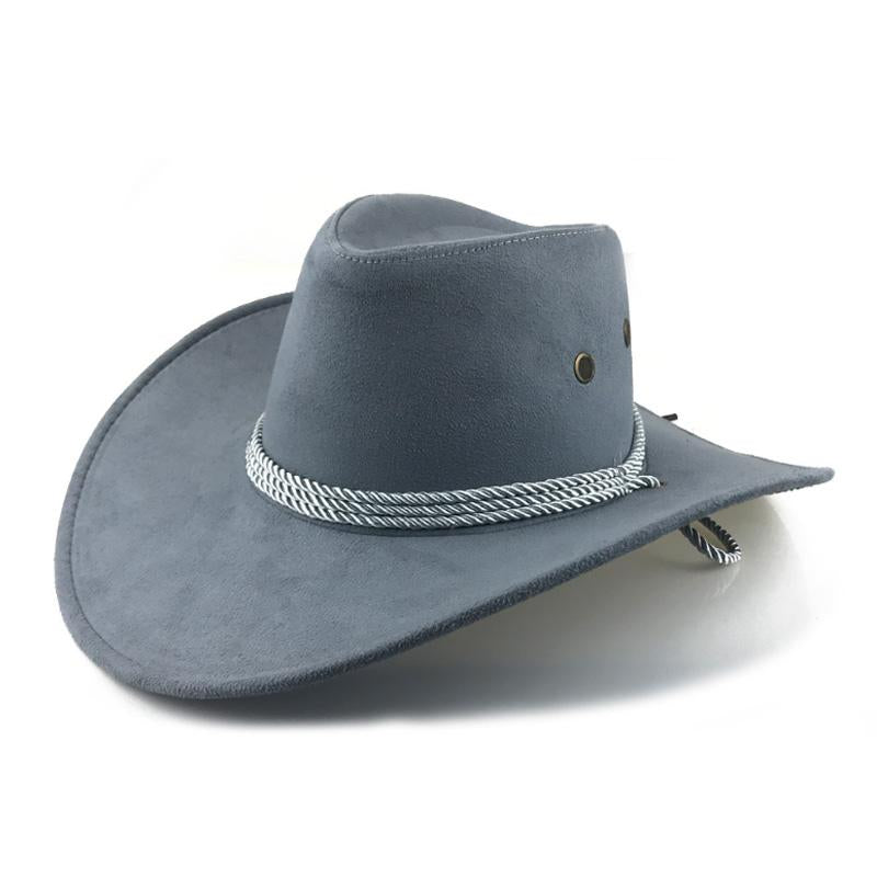 Men's Outdoor Sun Visor Suede Denim Wide Brim Hat 55191178U