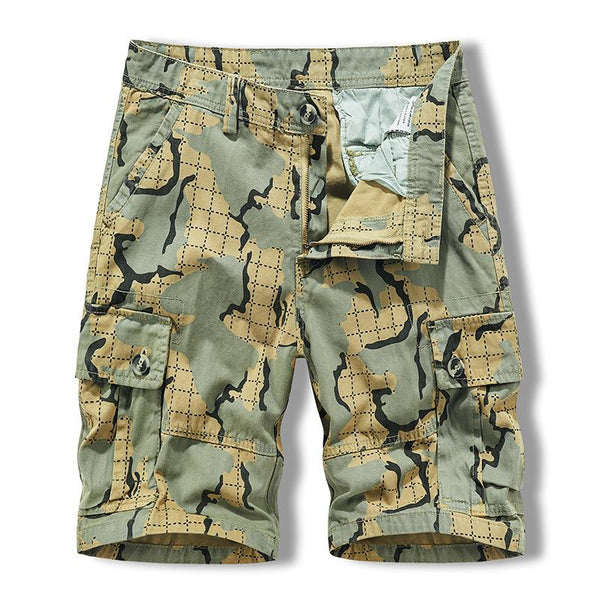 Men's Casual Printed Multi-Pocket Straight Cargo Shorts 06095778M