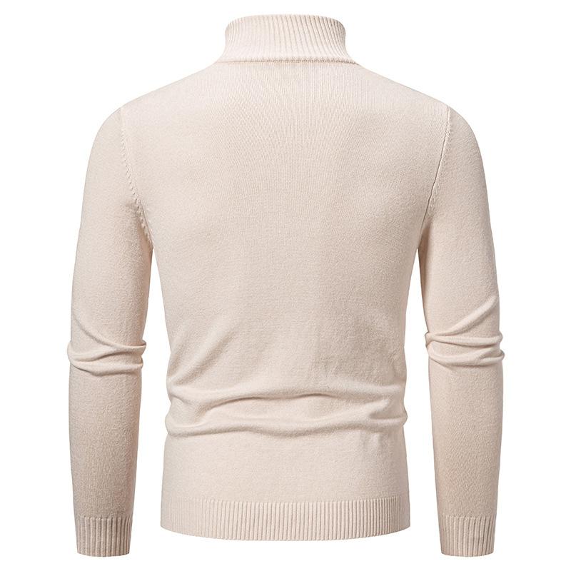 Men's Casual Warm Slim Fit Stand Collar Pullover Sweater　18888075F