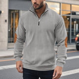 Men's Corduroy Colorblock Stand Collar Half Zip Long Sleeve Sweatshirt 59980123Y