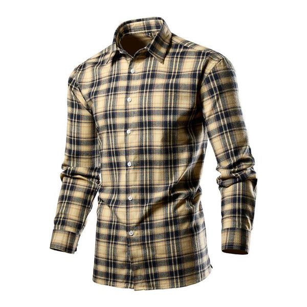 Men's Plaid Loose Casual Long-sleeved Shirt 11037301X