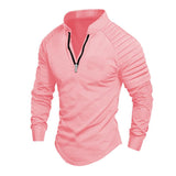 Men's Solid Color Stand Collar Half Zip Sweatshirt 31248842X