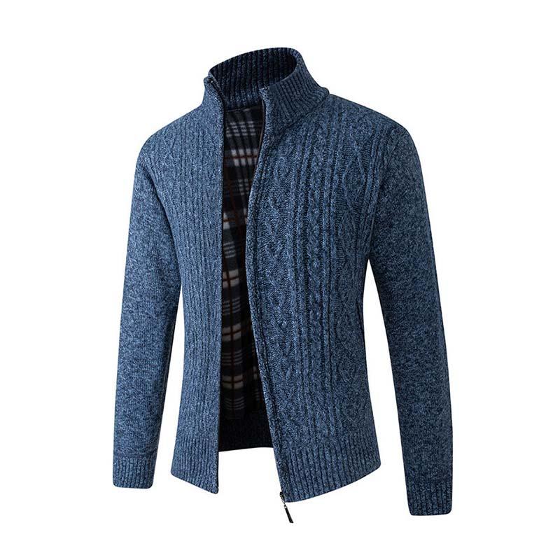 Men's Retro Classic Casual Thickened Knitted Stand Collar Slim Cardigan 82851095K