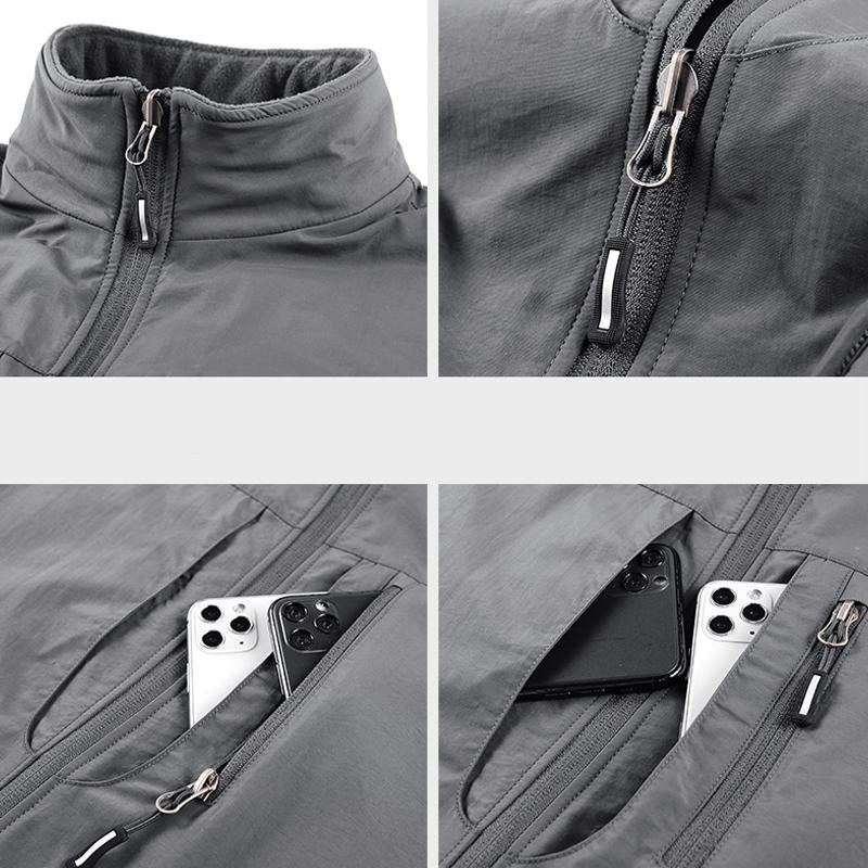 Men's Vintage Polar Fleece Reversible Multi-Pocket Vest 93907674Y