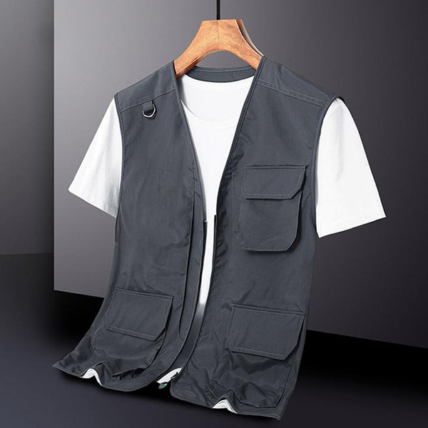 Men's Outdoor Quick-Drying Lightweight Multi-Pocket Vest 19154099Y