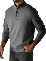 Men's Casual Solid Color Button Turtleneck Long Sleeve Sweatshirt 45488139Y