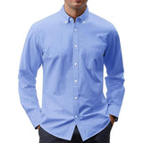 Men's Solid Color Long Sleeve Casual Shirt 42182872X