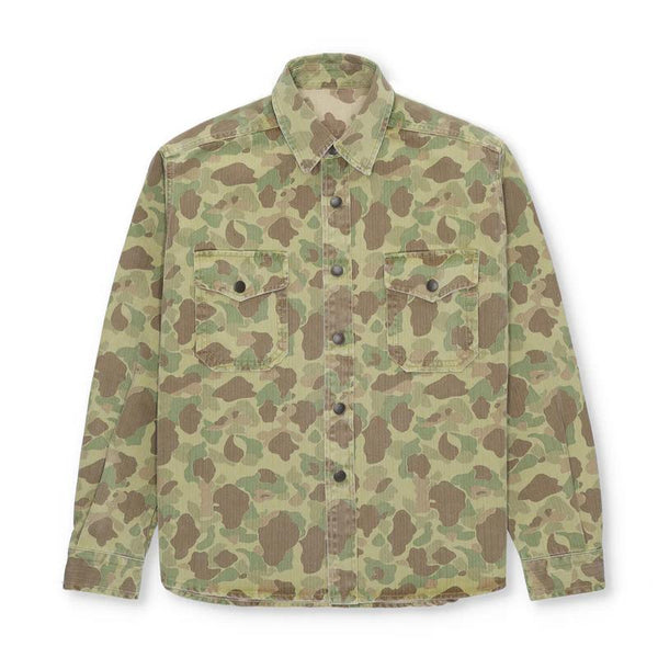 Men's Camo Print Chest Pocket Thin Long Sleeve Shirt Jacket 87155792Y