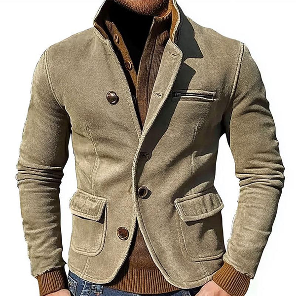 Men's Suede Stand Collar Jacket 75277909U