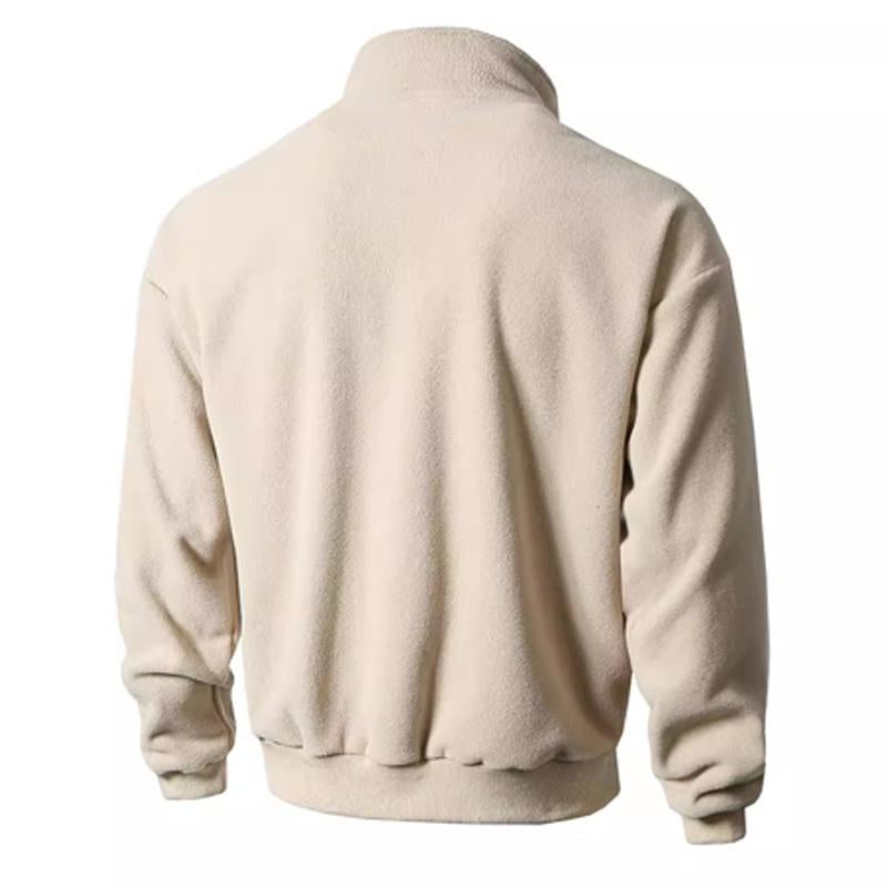 Men's Polar Fleece Long Sleeve Stand Collar Jacket 47977443X