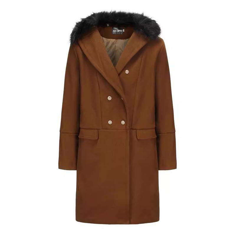 Men's Winter Fur Collar Mid-length Coat 97855887U