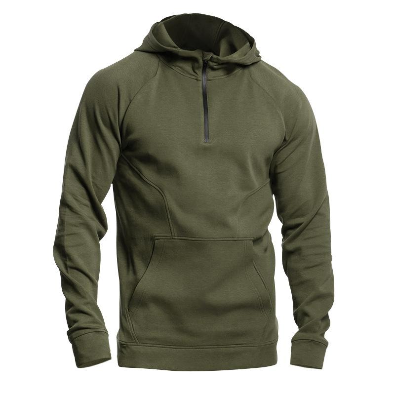 Men's Casual Color Matching Plush Warm Hooded Sweatshirt 08954102Y