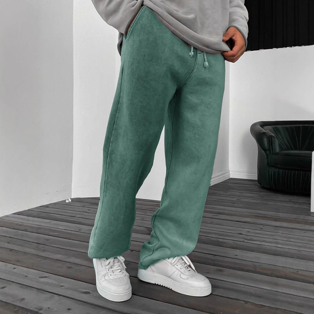 Men's Solid Color Loose Elastic Waist Sports Pants 22147175Z