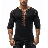 Men's Retro Tie Long Sleeve T-Shirt 05752862U