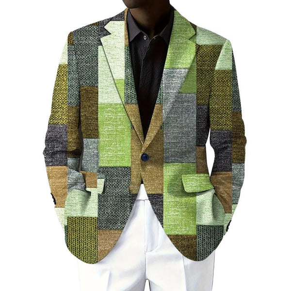 Men's Vintage Contrasting Lapel Blazer 86586205X