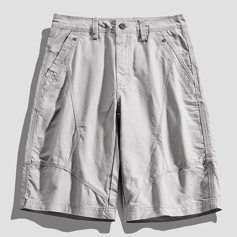 Men's Casual Stitching Solid Color Cotton Cargo Shorts 57524177M