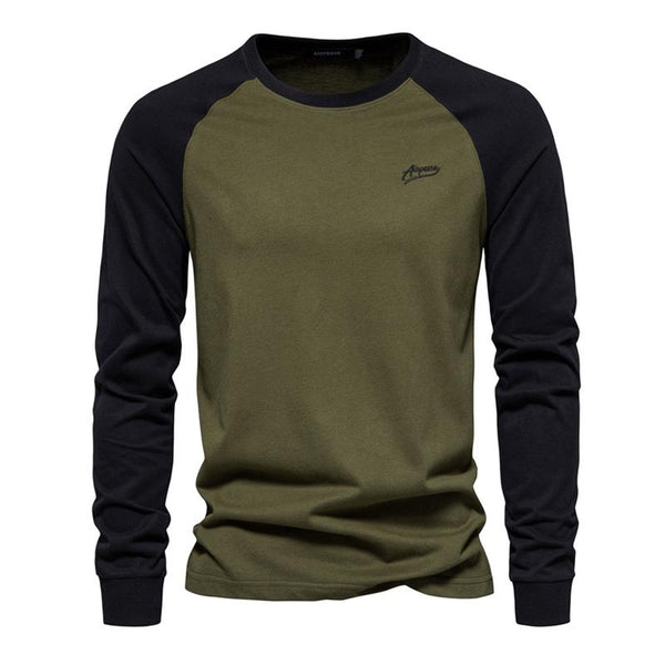 Men's Casual Color Block Raglan Long Sleeve T-Shirt 68843966Y