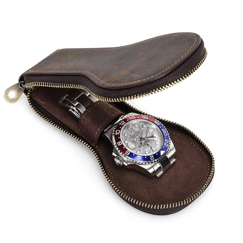 Estuche para guardar relojes de piel de vaca estilo vintage para hombre 61384823K