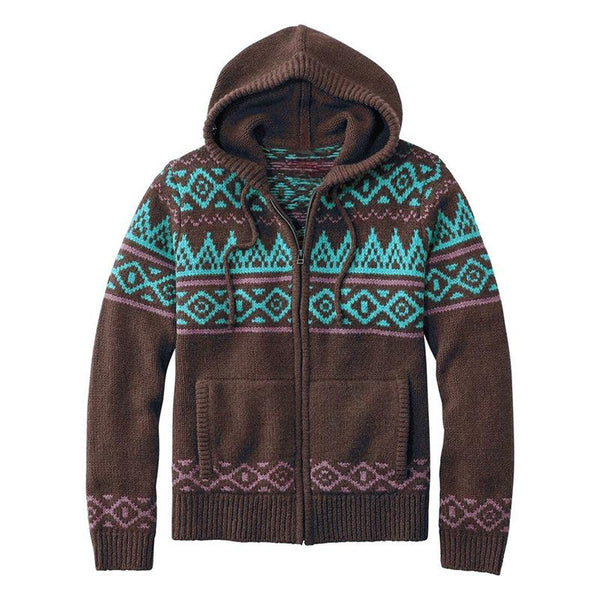 Men's Loose Casual Jacquard Knit Hooded Jacket 43208999X