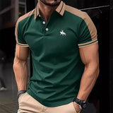 Men's Casual Printed Lapel Short Sleeve Polo Shirt 32765647X