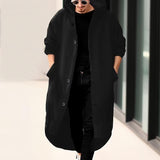 Men's Casual Solid Color Mid-Length Loose Long Sleeve Hooded Cardigan 67995775M