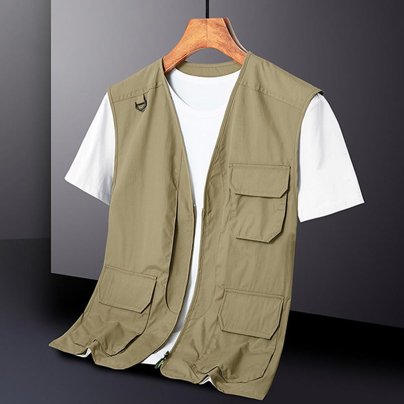 Men's Outdoor Quick-Drying Lightweight Multi-Pocket Vest 19154099Y