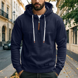 Men's Solid Color Zipper Hooded Sweatshirt 71735664Y