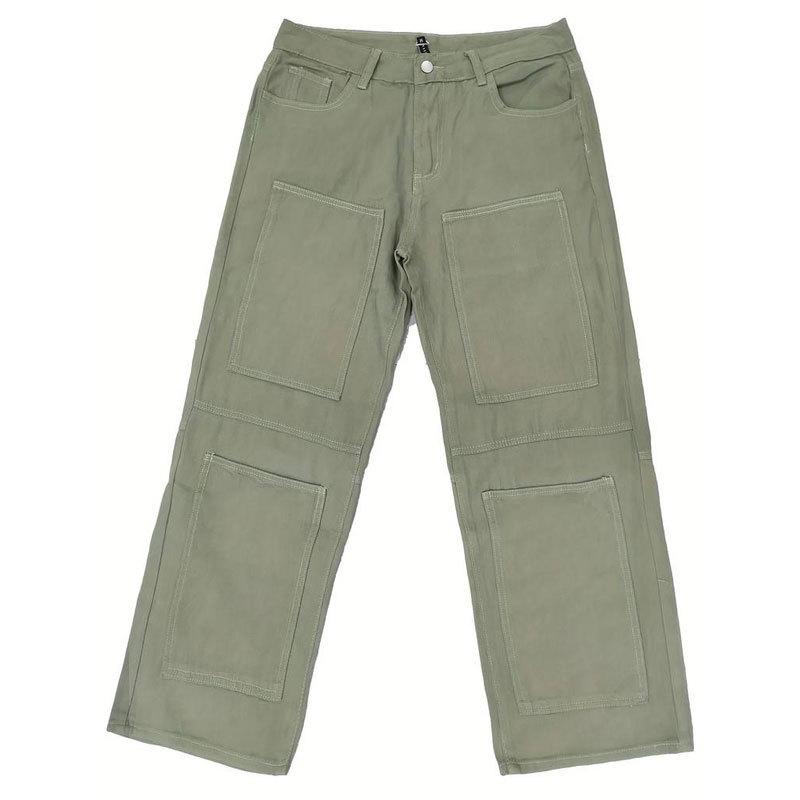 Men's Multi-pocket Workwear Denim Patchwork Trousers 05260776X