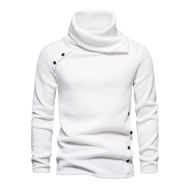 Men's Casual Pile Collar Warm Long Sleeve Pullover Sweatshirt 31492774M